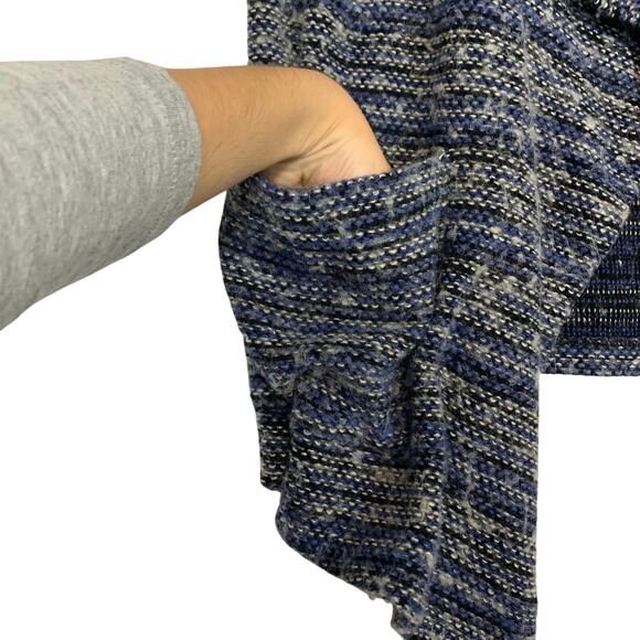 Lucky Brand Wool Blend Waterfall Draped Cardigan Women's Sz L Mixed Media Open - Picture 4 of 6